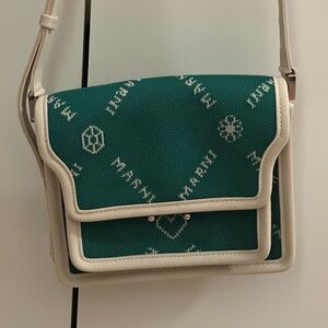 Marni mini Trunk Green Canvas crossbody Bag
